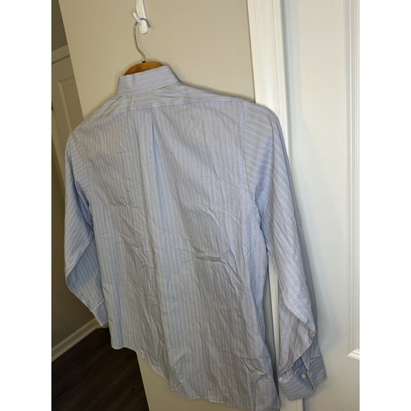 Brooks Brothers Mens 17-35 Classic Dress Shirt Long Sleeve Full Button‎ Up Blue - Picture 10 of 10